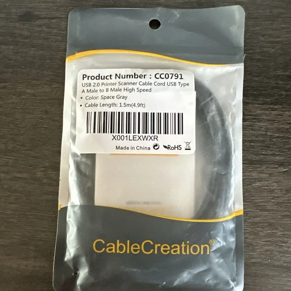 USB 2.0 Printer Cable by Cable Creation – High Speed Data Transfer
